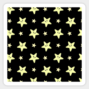 Kawaii Cute Star Pattern in Black Sticker